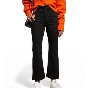 Rag & Bone Nina High-Rise Ankle Flare Jeans Black kick denim cropped